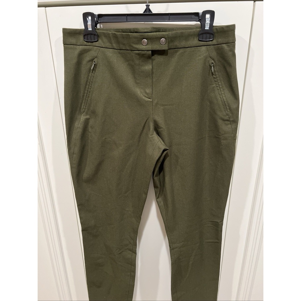 Theory Womens Olive Green Adalwen Jetty Pants Size 10 Stretch Skinny Preppy - Picture 2 of 7